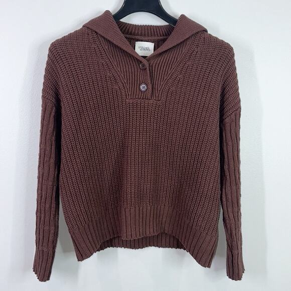 Revolve Stitches and Stripes brown knit sweater size large - Picture 1 of 5